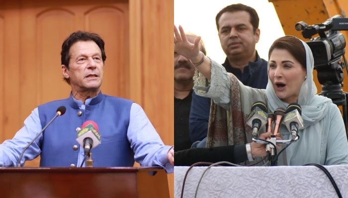PTI Chairman Imran Khan (left) and PML-N Senior Vice President Maryam Nawaz. — PID/Online/File