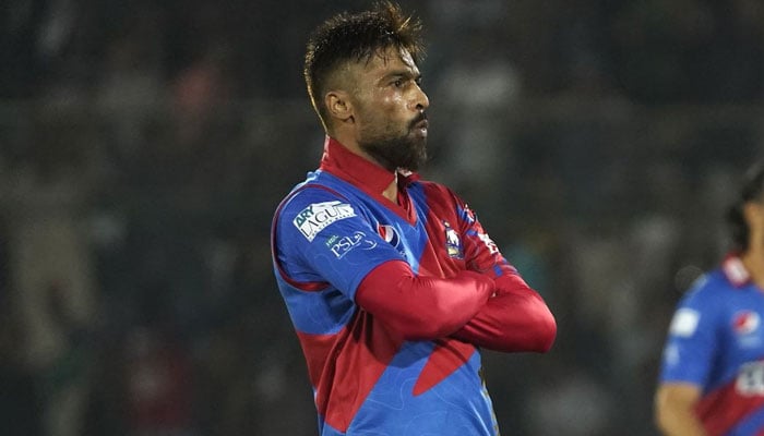 An undated photograph of Karachi Kings fast bowler Muhammad Amir. — Twitter/@DSBcricket