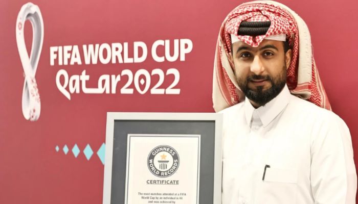 Hamad Abdulaziz holds record for most matches attended at a single football FIFA World Cup by an individual.— Twitter/ILQLive