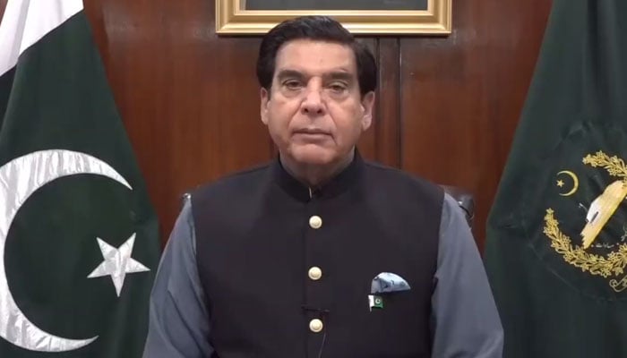 National Assembly Speaker Raja Pervaiz Ashraf giving a video statement. — Screengrab/NAofPakistan