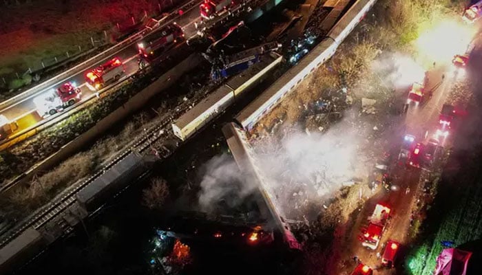 Two trains collided head-on, leaving over 16 passengers killed and scores others wounded in Greece on March 1, 2023. Reuters