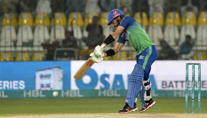 Muhammad Rizwan plays a shot during a match in the eighth edition of the Pakistan Super League (PSL) against Karachi Kings on February 22, 2023. — PSL