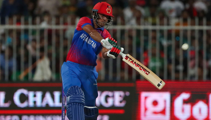 Afghanistans Najibullah Zadran plays a shot during the Asia Cup Twenty20 international cricket Group B match against Bangladesh at the Sharjah Cricket Stadium in Sharjah. — AFP/File