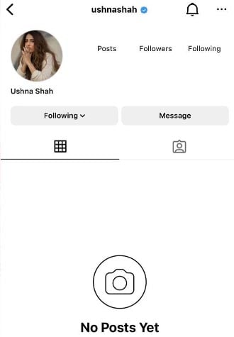 A screengrab of Ushna Shahs Instagram account which has now been deactivated. — Instagram screengrab/@divamagazinepakistan