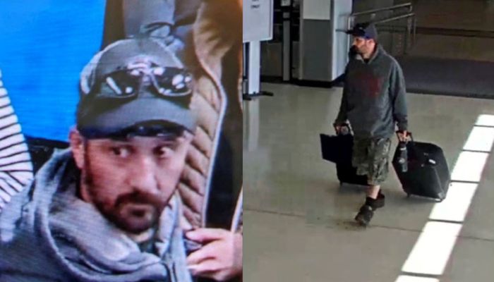 Mark Muffley walks at Lehigh Valley International Airport in Pennsylvania, US (l), Mark Muffley walks at Lehigh Valley International Airport in Pennsylvania, US (r).— Reuters