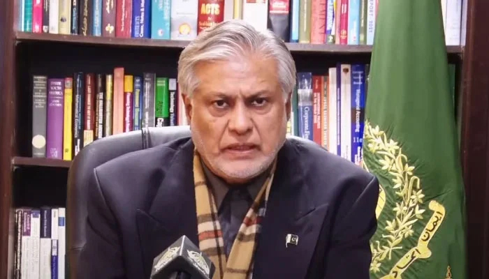 Finance Minister Ishaq Dar addressed the people via a televised address on December 31, 2023. — PID/File