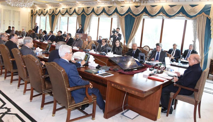 Prime Minister Shehbaz Sharif chairs a meeting of the federal cabinet on March 2. — PID