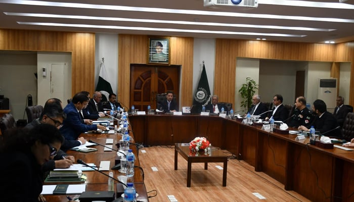 Chief Election Commissioner Sikandar Sultan Raja while presiding over an ECP meeting at the Islamabad Secretariat. — Facebook/ECP/File