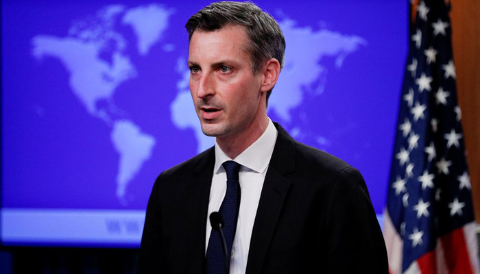 US State Department Spokesman Ned Price speaks to reporters during a news briefing at the State Department in Washington, US, March 1, 2021. — Reuters