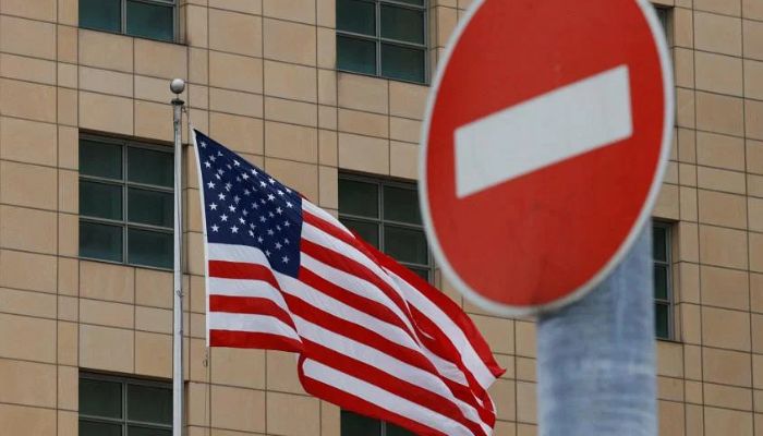 The US flag flies in front of the US Embassy in Moscow, Russia.— Reuters