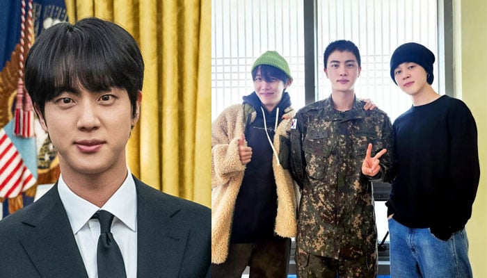 BTS Jin surprises fans with first photo alongside J-Hope, Jimin since enlistment