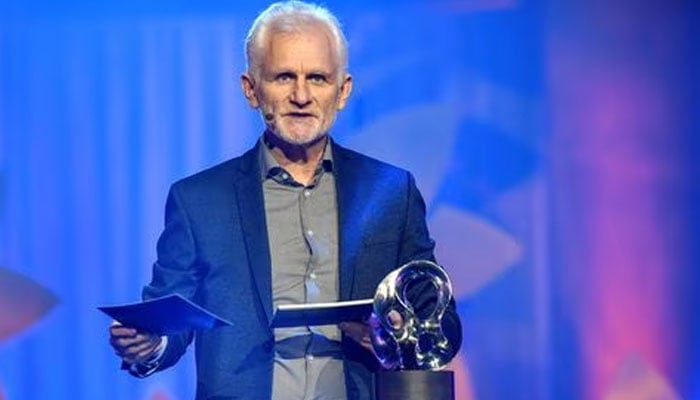 Human rights activist Ales Bialiatski, founder of the organisation Viasna (Belarus), receives the 2020 Right Livelihood Award at the digital award ceremony in Stockholm, Sweden December 3, 2020. — Reuters