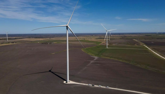 A new wind turbine installation near Dawson, Texas. AFP/File