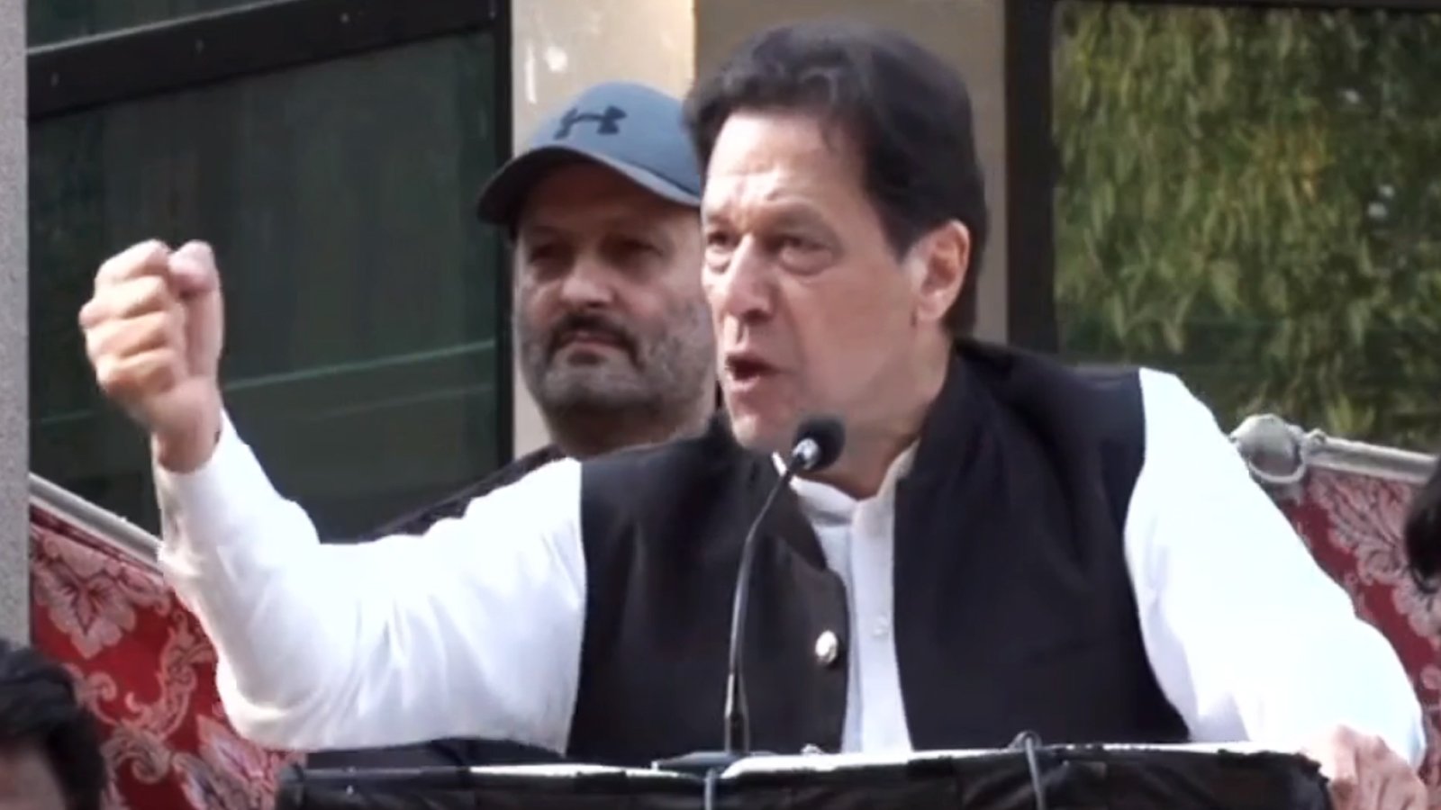 Pakistan Tehreek-e-Insaf (PTI) Chairman Imran Khan addressing party workers at Zaman Park, Lahore on March 5, 2023, in this still taken from a video. — YouTube/Facebook/ImranKhan