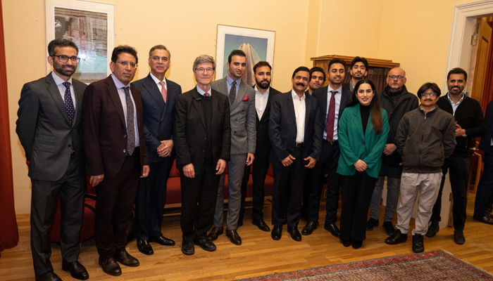 A group photo of Pakistani participants at Lady Margaret Hall after an annual Allama Iqbal lecture at the University of Oxford, UK on March 6, 2023. — By the author