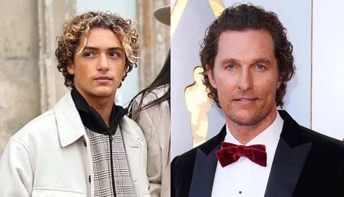 Matthew McConaugheys son Levi has strong resemblance to father as he attends fashion show with mum and sister