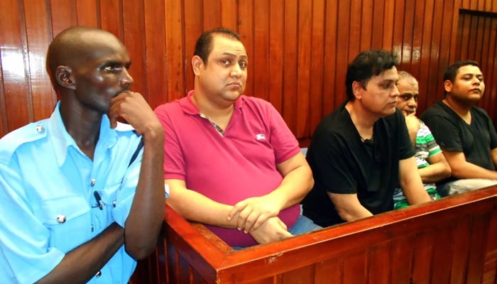 Akasha brothers, Vicky Goswami, and Ghuman Hussain in Kenya Court. — News agencies