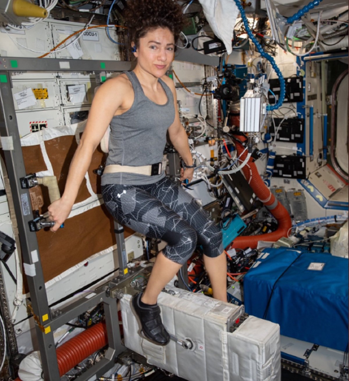 Image shows astronaut Jessica Meir working out on the International Space Station.— Twitter/@Astro_jessica