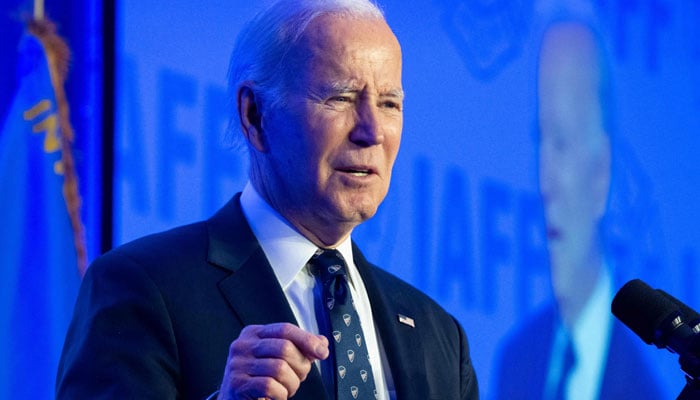 US President Joe Biden speaks during the 2023 International Association of Fire Fighters Legislative Conference in Washington, DC, on March 6, 2023. AFP/File