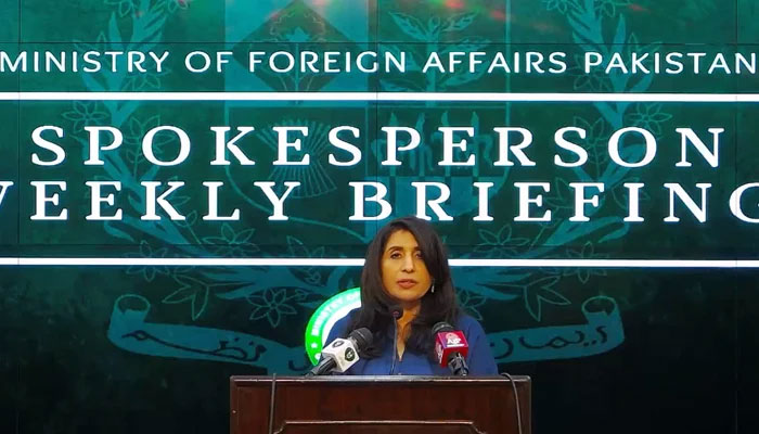 Foreign Office Spokesperson Mumtaz Baloch addressing the weekly briefing. — Facebook/Foreign Office