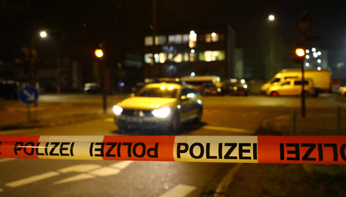 A view of a police tape at the scene following a deadly shooting, in Hamburg, Germany, March 10, 2023. — Reuters
