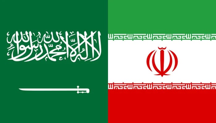 (L to R) The flags of Saudi Arabia and Iran. — Wikipedia/File