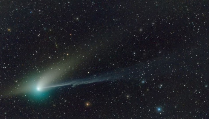 A green comet named Comet C/2022 E3 (ZTF), which last passed by our planet about 50,000 years ago is seen journeying tens of millions of miles (km) away from Earth in this telescope image taken on January 21, 2023. — Reuters