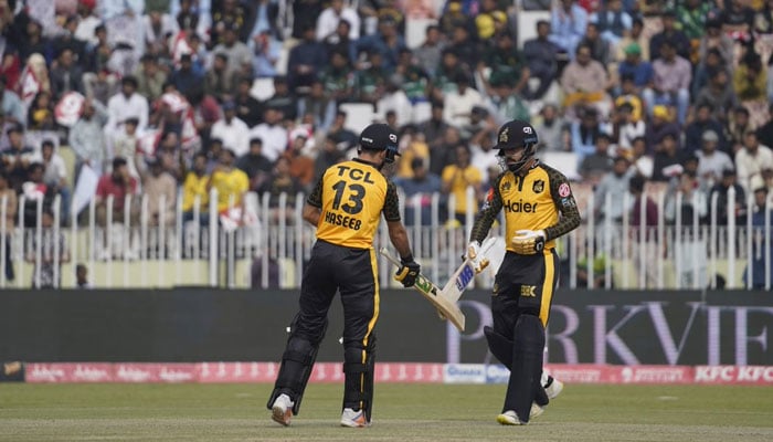 Peshawar Zalmi batsman during their sides match against Islamabad United at the Pindi Cricket Stadium. — PCB