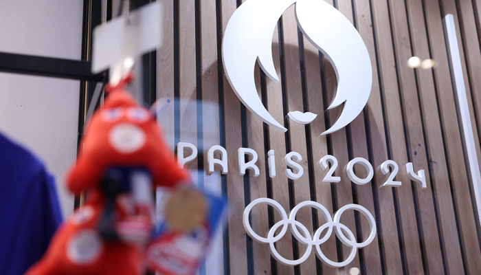 This photo shows the Paris 2024 Olympic and Paralympic Games official logo, displayed in the official Paris 2024 shop in Les Halles shopping mall in central Paris. — AFP/File