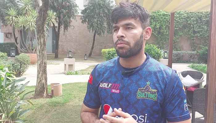 Multan Sultans opener Usman Khan speaking to Geo.tv in Islamabad on March 13, 2023. — Provided by the reporter