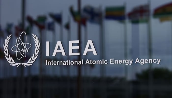 The logo of the International Atomic Energy Agency (IAEA) is seen at the IAEA headquarters. — Reuters/File