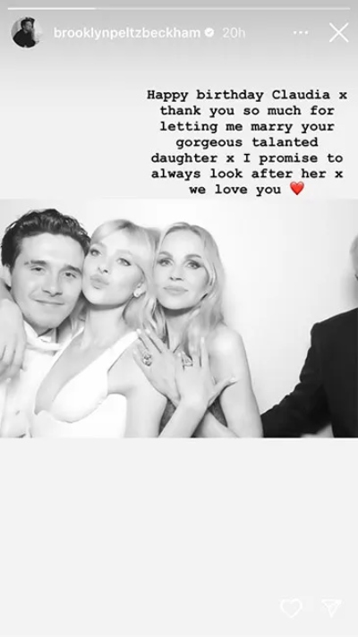 Brooklyn Beckham shares sweet birthday tribute to mother-in-law Claudia Peltz