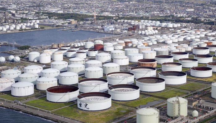 An aerial view shows an oil factory of Idemitsu Kosan Co. in Ichihara, east of Tokyo, Japan November 12, 2021, in this photo taken by Kyodo. — Reuters