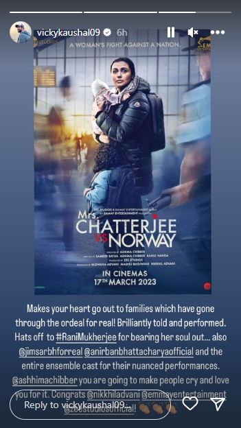 Katrina Kaif, Vicky Kaushal pen review on Ranis Mrs. Chatterjee Vs Norway