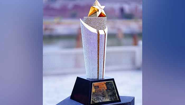 The much-coveted Pakistan Super Leagues (PSL) trophy for season 8. — Twitter/@thePSLt20
