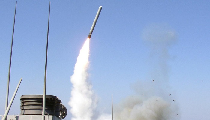 Picture shows a Tomahawk missile launched from a battleship. — AFP/File