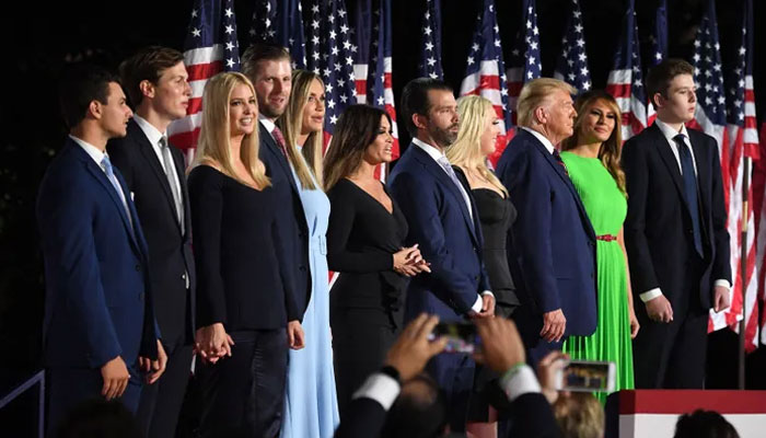 Donald Trump and his family. AFP/File