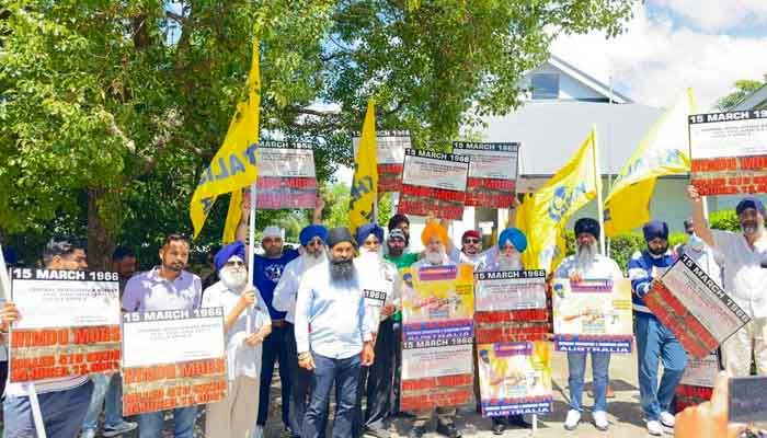 Members of the Sikh community protest against the Indian government. — Photo by author