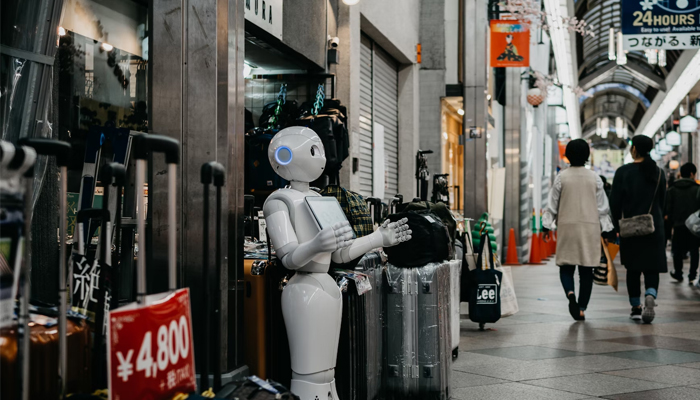 In this image, a robot can be seen while standing in a shopping mall in Tokyo Japan. — Unsplash/File