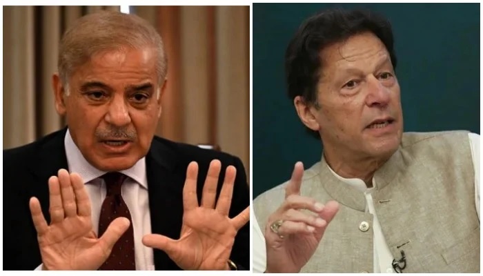 Prime Minister Shehbaz Sharif (L) and PTI Chairman Imran Khan. — AFP/ Reuters/ File