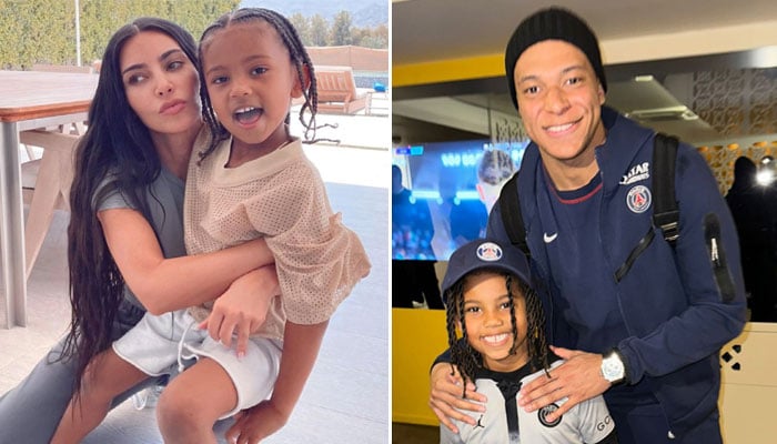 Kim Kardashian takes her son Saint West to meet football legend Kylian Mbappé