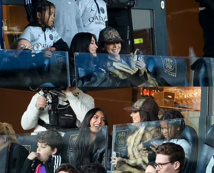 Kim Kardashian and Kendell Jenner unexpectedly spotted at a football match in Paris
