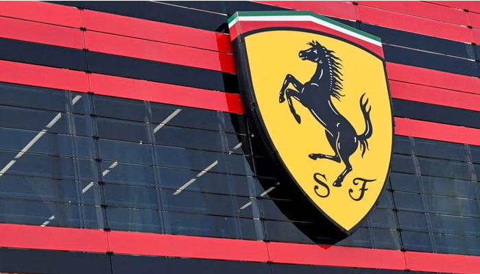 The logo of Ferrari is seen in the headquarters as CEO Benedetto Vigna unveils the companys new long term strategy, in Maranello, Italy. — Reuters/File