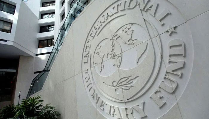 The IMF logo is seen inside its headquarters in Washington, US. — Reuters/File