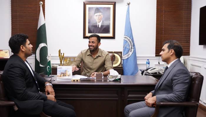 Wahab Riaz takes charge as adviser to Punjab CM Mohsin Naqvi on sports and youth affairs — Photo by author