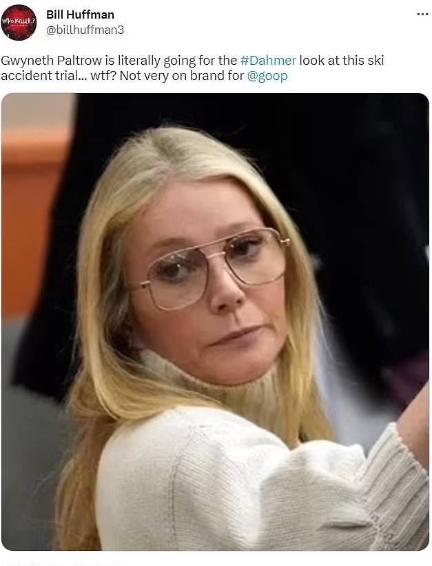 Gwyneth Paltrow gets trolled over her serial killer look amid her ski trial