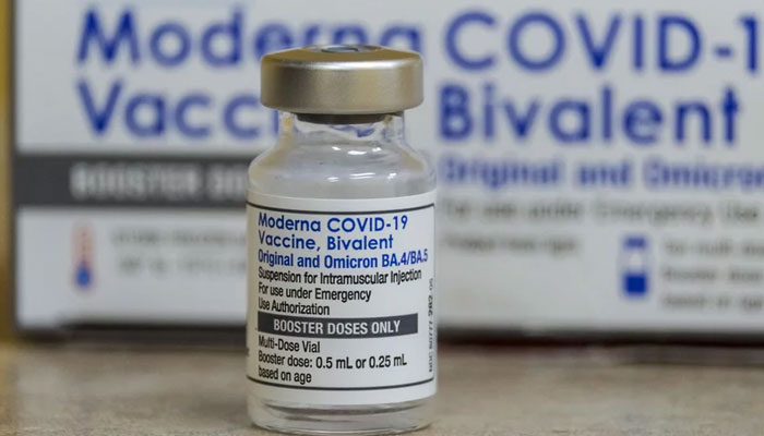 A vial of the Modernas COVID-19 vaccine, Bivalent. AFP/File