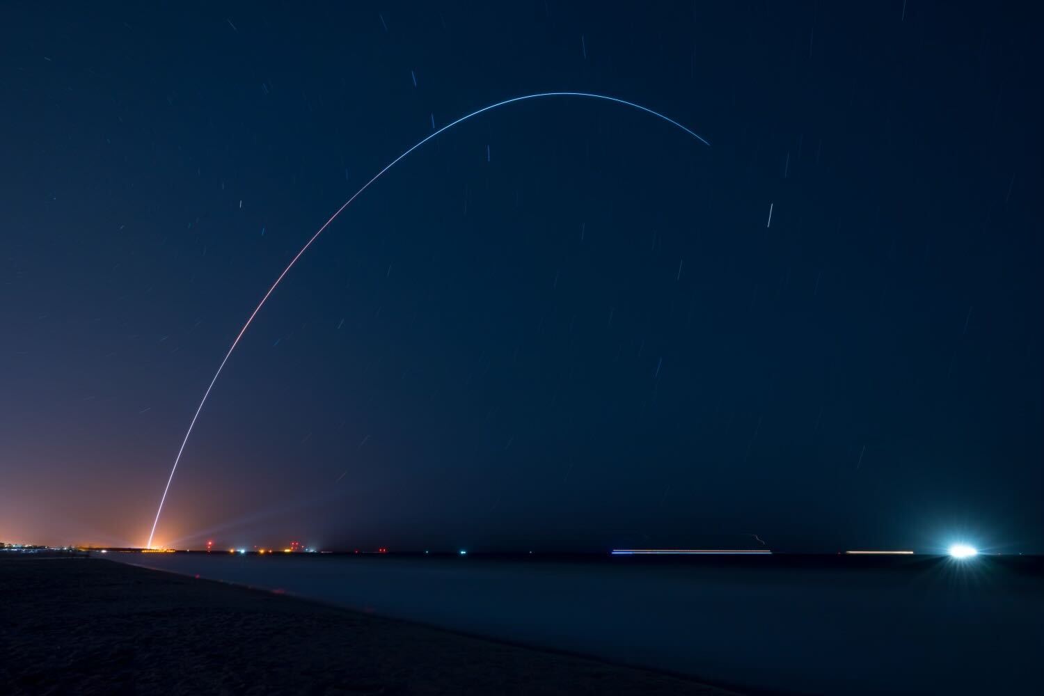 A path of the Terran 1 rocket can be seen in this picture obtained on March 23, 2023. — Twitter/relativityspace