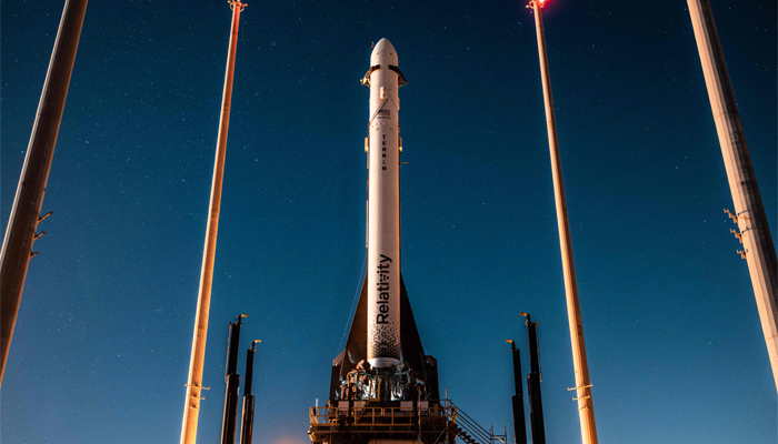 The Terran 1 rocket can be seen on the launch pad at Launch Complex 16 in Cape Canaveral, Florida. — AFP/File