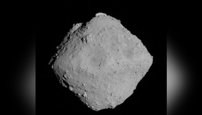 The carbonaceous asteroid Ryugu is seen from a distance of about 12 miles (20 km) during the Japanese Space Agencys Hayabusa2 mission on June 30, 2018. — Reuters